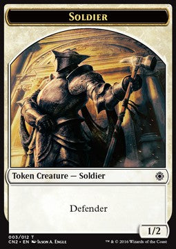 Soldier Token (White 1/2 Defender) - Conspiracy: Take the Crown (Token) [CN2-T3]