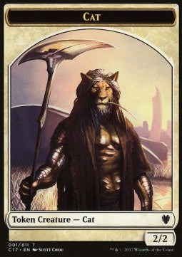Cat Token (W 2/2) / Cat Warrior Token (G 2/2) - Commander 2017 (Token) [C17-T 01/08]