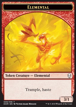 Elemental Token (Red 3/1 Trample, haste) - Dominaria (Token) [DOM-T08]