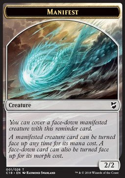 Manifest Token // Zombie Token (B 2/2) - Commander 2018 (Token) [C18-T 01/09]