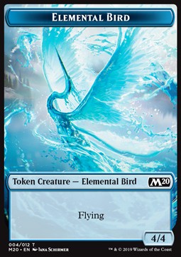 Elemental Bird Token (Blue 4/4) - Core 2020 (Token) [M20-T04]