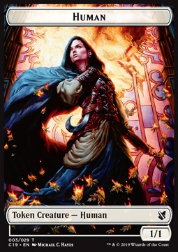 Human Token (W 1/1) // Drake Token (U 2/2) - Commander 2019 (Token) [C19-T 3/8]