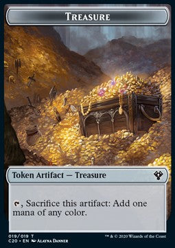 Treasure Token // Saproling Token (G 1/1) - Commander: Ikoria (Token) [C20-T 19/14]