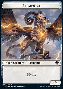 Elemental Token (W 4/4) // Soldier Token (W 1/1) - Commander: Ikoria (Token) [C20-T 03/05]