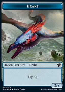 Drake Token (U 2/2) // Human Soldier Token (W 1/1) - Commander: Ikoria (Token) [C20-T 08/05]