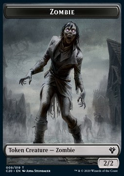 Zombie Token (B 2/2) // Human Soldier Token (W 1/1) (V.3) - Commander: Ikoria (Token) [C20-T 09/05]