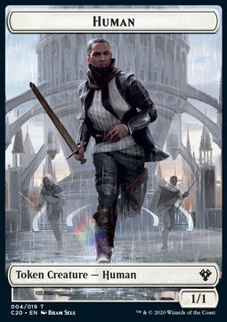 Human Token (W 1/1) // Treasure Token - Commander: Ikoria (Token) [C20-T 04/19]