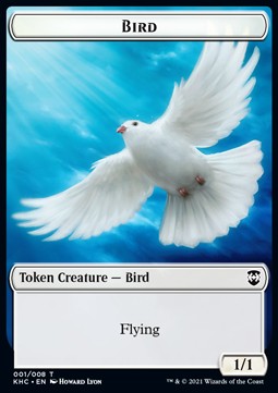 Bird Token (W 1/1) // Spirit Token (W 1/1) - Commander: Kaldheim (Token) [KHC-T 1/4]