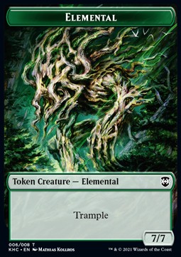 Elemental Token (G 7/7) // Elf Warrior Token (G 1/1) - Commander: Kaldheim (Token) [KHC-T 6/15]