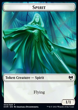 Spirit Token (W 1/1) // Human Warrior Token (W 1/1) - Kaldheim: Extras (Token) [XKHM-T 4/3]