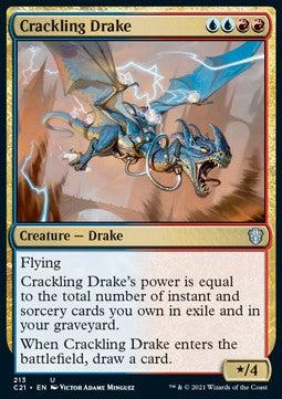 Crackling Drake - Commander: Strixhaven (Uncommon) [C21-213]