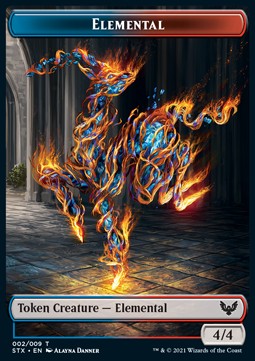 Elemental Token (Blue and Red 4/4) - Strixhaven: School of Mages: Extras (Token) [XSTX-T02]