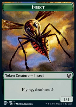Insect Token (G 1/1 Flying, Deathtouch) // Beast Token (G 4/4) - Commander: Strixhaven: Extras (Token) [XC21-T 17/11]