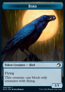 Bird Token (Blue 1/1 only flying) - Innistrad: Midnight Hunt: Extras (Token) [XMID-T03]