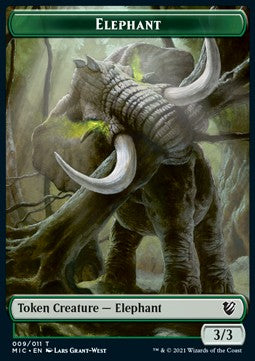Elephant Token (G 3/3) // Spirit Token (W 1/1) - Commander: Innistrad: Midnight Hunt (Token) [MIC-T 9/2]