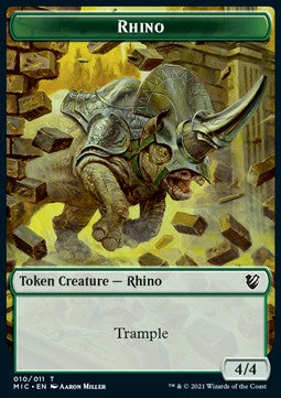 Rhino Token (G 4/4) // Wolf Token (G 2/2) - Commander: Innistrad: Midnight Hunt (Token) [MIC-T 10/13]