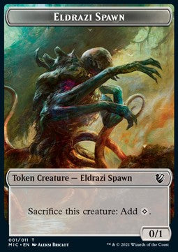 Eldrazi Spawn Token (C 0/1) // Human Soldier Token (W 1/1) - Commander: Innistrad: Midnight Hunt (Token) [MIC-T 1/2]