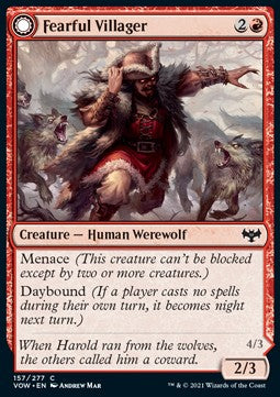 Fearful Villager // Fearsome Werewolf - Innistrad: Crimson Vow (Common) [VOW-157]