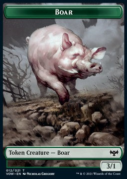 Boar Token (Green 3/1) - Innistrad: Crimson Vow: Extras (Token) [XVOW-T12]