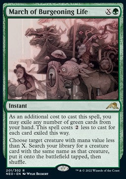 March of Burgeoning Life - Kamigawa: Neon Dynasty (Rare) [NEO-201]