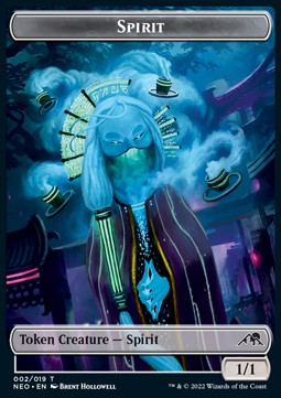 Spirit Token (C 1/1) // Saproling Token (G 1/1) - Commander: Kamigawa: Neon Dynasty (Token) [NEC-T 2/10]
