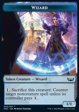 Wizard Token (Blue 1/1 Counter) - Streets of New Capenna: Extras (Token) [XSNC-T05]
