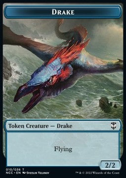Drake Token (U 2/2) // Zombie Token (B 2/2) - Commander: Streets of New Capenna: Extras (Token) [XNCC-T 10/16]