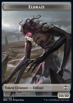 Eldrazi Token (C 10/10) // Human Soldier Token (W 1/1) - Commander: Streets of New Capenna: Extras (Token) [XNCC-T 1/8]