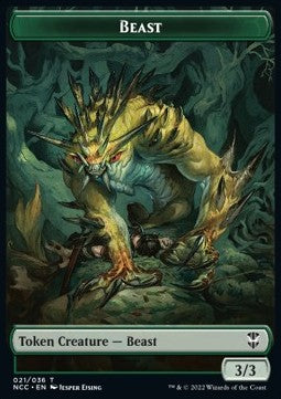 Beast Token (G 3/3) // Saproling Token (G 1/1) - Commander: Streets of New Capenna: Extras (Token) [XNCC-T 21/28]