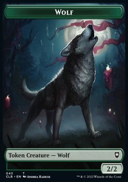 Wolf Token (G 2/2) // Insect Token (G 1/1 Flying, Deathtouch) - Commander Legends: Battle for Baldur's Gate: Extras (Token) [XCLB-T 43/40]