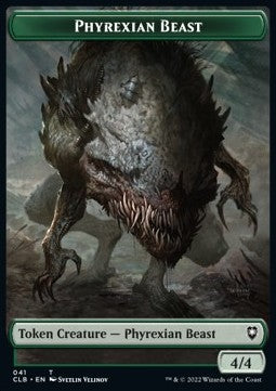 Phyrexian Beast Token (G 4/4) // Wurm Token (G 5/5) - Commander Legends: Battle for Baldur's Gate: Extras (Token) [XCLB-T 41/44]