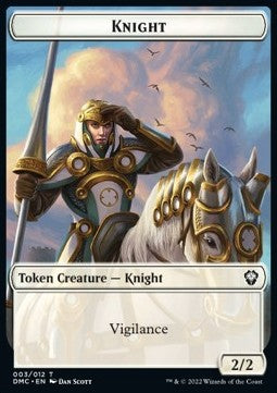 Knight Token (W 2/2 Vigilance) // Zombie Knight Token (B 2/2 Menace) - Commander: Dominaria United: Extras (Token) [XDMC-T 3/5]