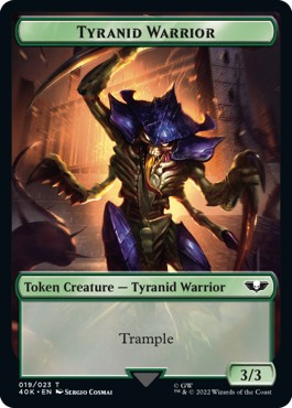 Tyranid Warrior Token (G 3/3) // Tyranid Token (G 1/1) - Universes Beyond: Warhammer 40,000 (Token) [40K-T 19/17]
