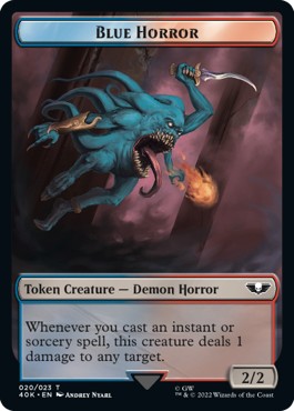 Blue Horror Token (UR 2/2) // Spawn Token (R 3/3) - Universes Beyond: Warhammer 40,000 (Token) [40K-T 20/16]