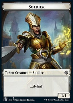Soldier Token (W 1/1 Lifelink) // Elf Warrior Token (G 1/1) - Starter Commander Decks (Token) [SCD-T 8/21]