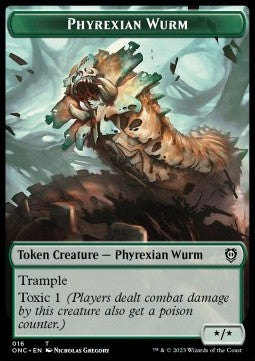 Phyrexian Wurm Token (G */*) // Phyrexian Insect Token (G 1/1) - Commander: Phyrexia: All Will Be One: Extras (Token) [XONC-T 16/15]