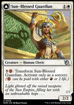 Sun-Blessed Guardian // Furnace-Blessed Conqueror - March of the Machine (Uncommon) [MOM-38]