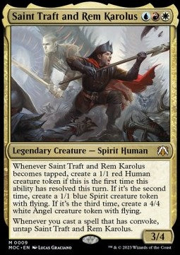 Saint Traft and Rem Karolus - Commander: March of the Machine (Mythic) [MOC-9]