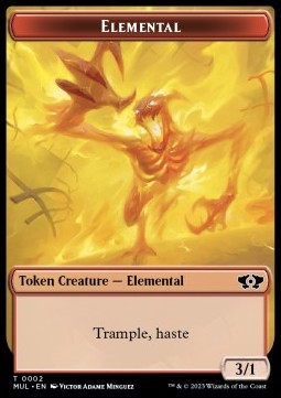 Elemental Token (Red 3/1 Trample, haste) - Multiverse Legends (Token) [MUL-T2]