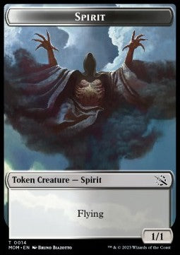 Spirit Token (White and Black 1/1) - March of the Machine: Extras (Token) [XMOM-T14]