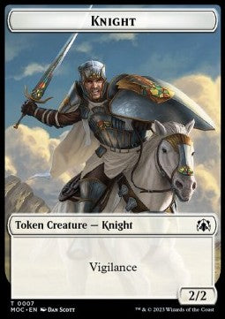 Knight Token (W 2/2 Vigilance) // Spirit Token (WB 1/1) - Commander: March of the Machine: Extras (Token) [XMOC-T 7/14]