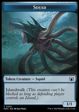 Squid Token (U 1/1) // Human Token (R 1/1) - Commander: March of the Machine: Extras (Token) [XMOC-T 14/26]