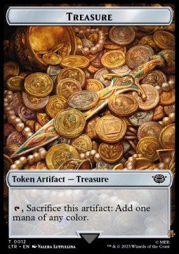 Treasure Token // Human Token (W 1/1) - Commander: The Lord of the Rings: Tales of Middle-earth: Extras (Token) [XLTC-T 12/4]