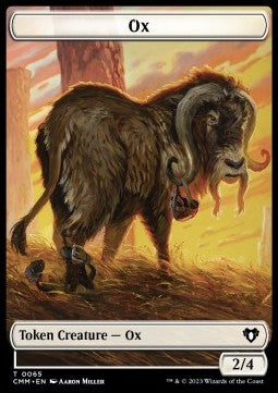 Ox Token (W 2/4) // Phyrexian Golem (A 3/3) - Commander Masters: Extras (Token) [XCMM-T 65/76]