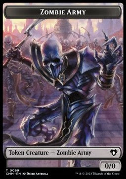 Zombie Army Token (B 0/0) // Human Warrior Token (W 1/1) - Commander Masters: Extras (Token) [XCMM-T 69/63]