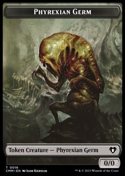 Phyrexian Germ Token (B 0/0) // Soldier Token (W 1/1) - Commander Masters: Extras (Token) [XCMM-T 16/9]