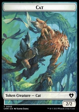 Cat Token (W 2/2) / Zombie Token (B 2/2) - Commander Masters: Extras (Token) [XCMM-T 5/19]