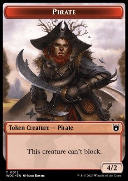 Pirate Token (R 4/2) // Human Soldier Token (W 1/1) - Commander: Wilds of Eldraine: Extras (Token) [XWOC-T 12/7]