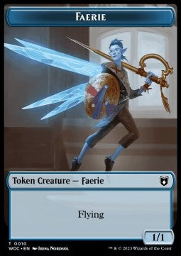 Faerie Token (U 1/1) // Human Token (W 1/1) - Commander: Wilds of Eldraine: Extras (Token) [XWOC-T 10/2]