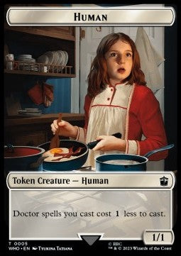 Human Token (W 1/1 Doctors Cost 1 Less) // Treasure Token (V.2) - Universes Beyond: Doctor Who: Extras (Token) [XWHO-T 5/29]